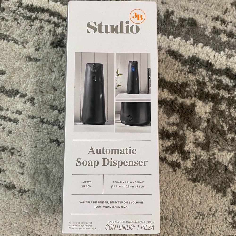 Studio 3B®™ Finch Sensor Soap Dispenser in  Matte Black Automatic Soap Dispenser